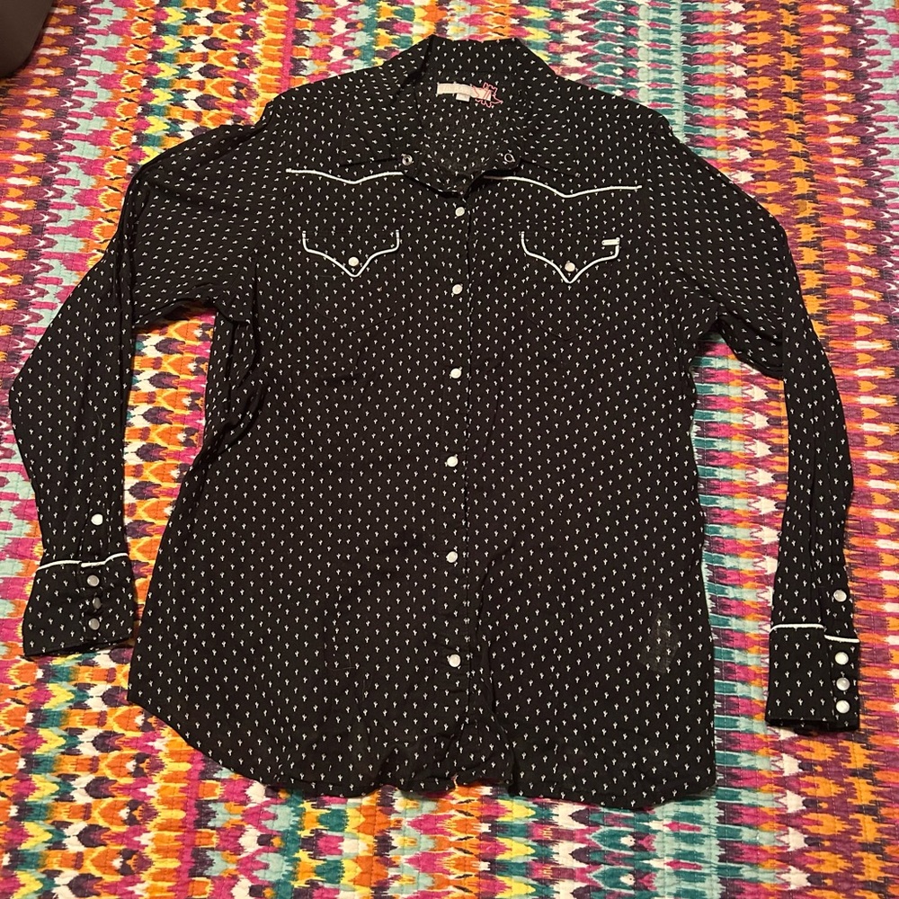 Tin Haul Black and White Button Down Shirt